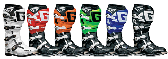 SG-12 Motocross Boot White Red Orange Green Blue and Black