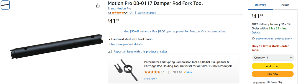 Motion Pro Damper Rod Tool